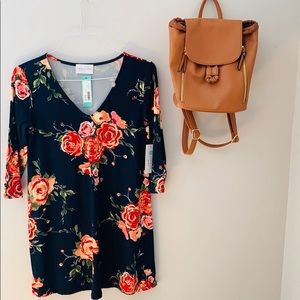 French Grey Floral Dress // NWT